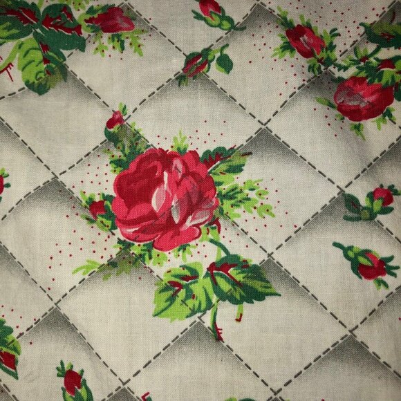 Vintage Handmade Rose Half Apron Used - Picture 6 of 7